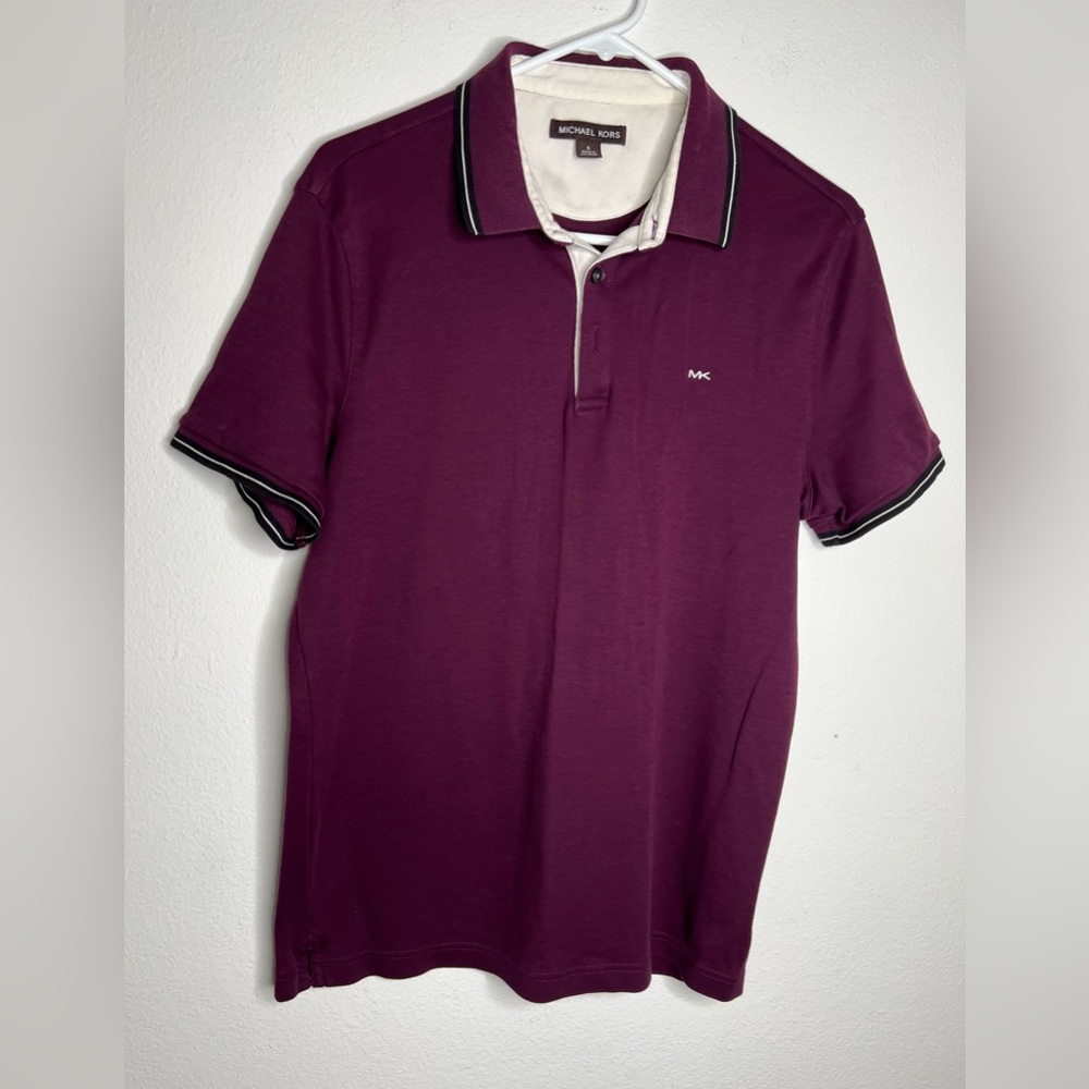 Michael Kors Men’s Purple Polo Shirt  Short Sleeves Size Medium